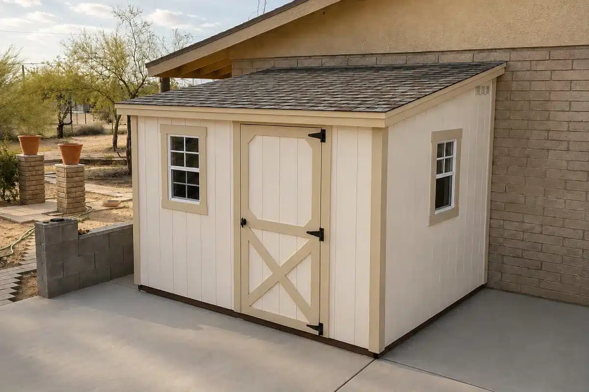 Custom lean-to wood shed in Apache Junction, AZ